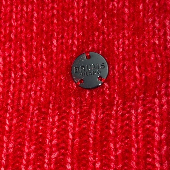 BRUMS MILANO Vibrant Red Crew Neck Sweater, cropped, made in Italy🇮🇹, size 14 /S - Picture 4 of 12
